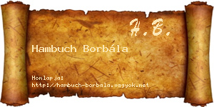 Hambuch Borbála névjegykártya